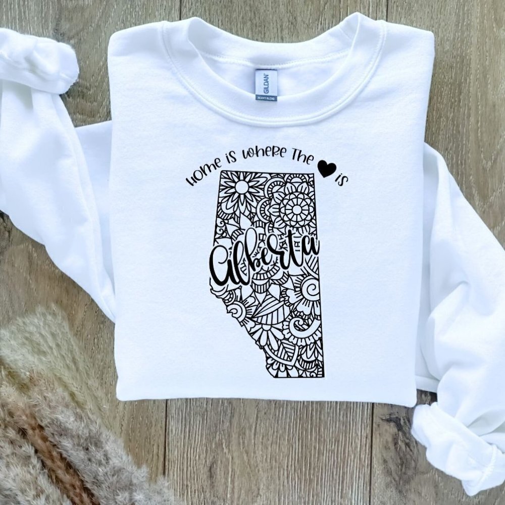 Home Is Where The Heart Is Canadian Provinces Sweatshirt - Alberta